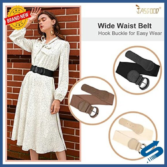 3 Pack Stretchy Wide Waist Belt for Dresses, Elastic Vintage Style main image 8
